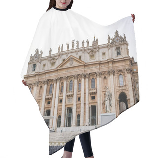 Personality  VATICAN CITY, ITALY - APRIL 10, 2020: Ancient St Peters Basilica With Statues On Rooftop  Hair Cutting Cape