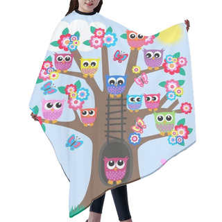 Personality  A Tree Full Of Owls Hair Cutting Cape