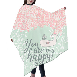 Personality  Flowers And Whale Cartoon Card Hair Cutting Cape