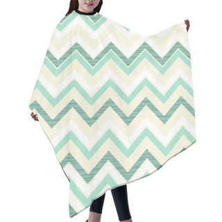 Personality  Seamless Retro Geometric Chevron Pattern In Beige White And Turquoise Hair Cutting Cape