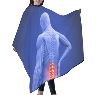 Personality  Digital Blue Human Rubbing Highlighted Red Lower Back Pain Hair Cutting Cape