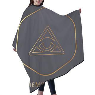 Personality  Bills Symbol Of An Eye Inside A Triangle Or Pyramid Golden Line Premium Logo Or Icon Hair Cutting Cape