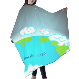 Personality  Illustration Of Pacific Ocean On Earth Hair Cutting Cape