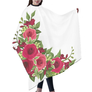 Personality  Red Roses Corner. Vector Illustration. Hair Cutting Cape