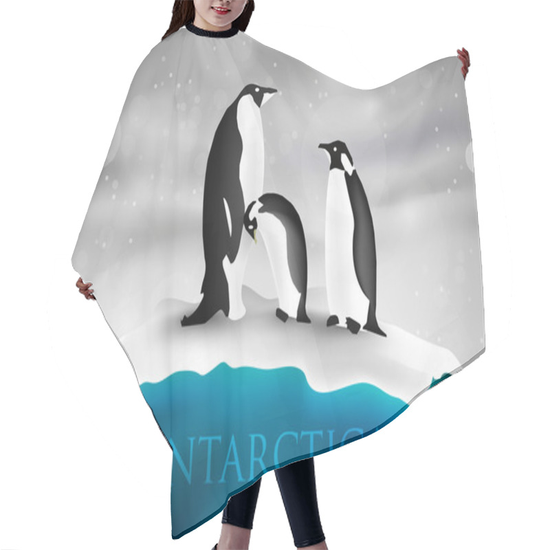 Personality  Antarctica With Penguins And Snow Hair Cutting Cape