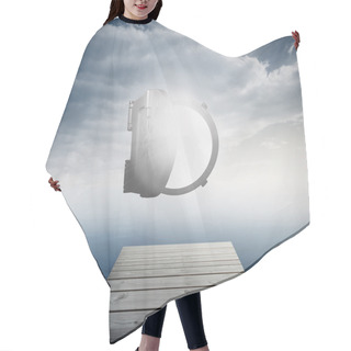 Personality  Shiny Open Safe In Sky Over Ocean Hair Cutting Cape