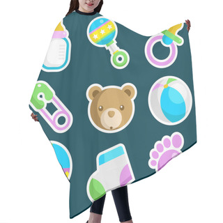 Personality  Colorful Baby Shower Icons Hair Cutting Cape