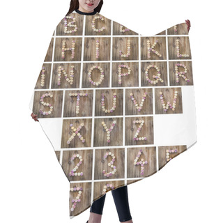 Personality  Alphabet Letters And Numbers Made From Wine Corks Hair Cutting Cape
