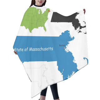 Personality  Massachusetts Map Hair Cutting Cape