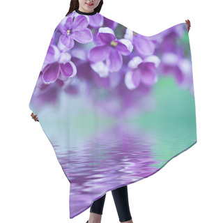 Personality  Lilac Flowers Background Hair Cutting Cape