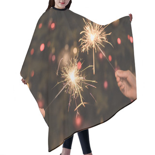 Personality  Hands Holding Sparklers Hair Cutting Cape