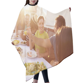 Personality  People Enjoying Outdoor Summer Meal Hair Cutting Cape