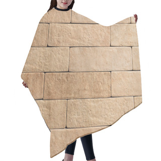 Personality  Background Of Pale Brown Wall, Made Of Natural Bricks, Top View Hair Cutting Cape