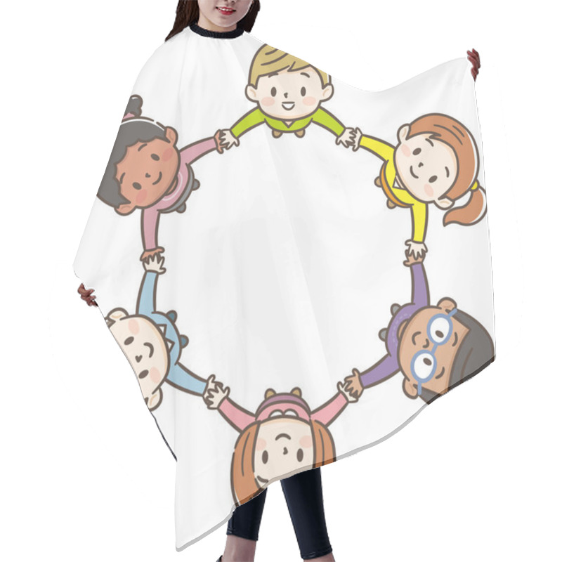 Personality  The World's Children In A Circle White Background Hair Cutting Cape