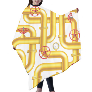 Personality  Tangled Yellow Metal Pipes Background Vector Hair Cutting Cape