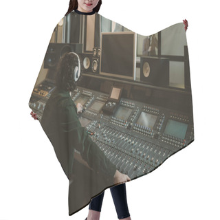 Personality  Sound Producer Working At Studio While Recording Song Hair Cutting Cape