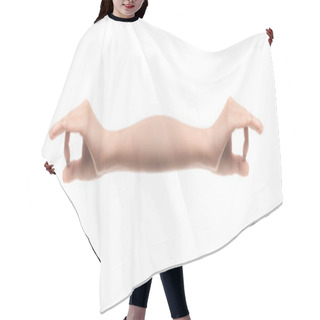 Personality  Merged Arms Gesturing With Chin Mudra Isolated On White Hair Cutting Cape