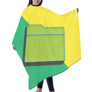 Personality  Black Folder Symbol For Interface Green And Yellow Modern 3d Vector Icon Logo Hair Cutting Cape