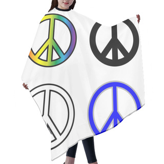 Personality  Peace Symbols Isolated On White Background- Symbol-sign Hair Cutting Cape