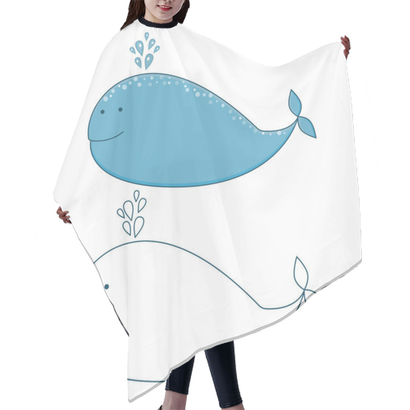 Personality  Print With A Funny Whale Hair Cutting Cape