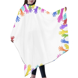 Personality  Colorful Hands In Circle Hair Cutting Cape