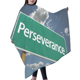 Personality  Perseverance Green Road Sign Hair Cutting Cape