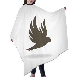 Personality  Black Bird Isolated With Outstretched Wings Hair Cutting Cape