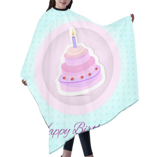 Personality  Vector Happy Birthday Card. Birthday Cake. Vector Illustration Hair Cutting Cape
