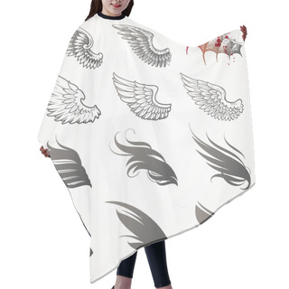 Personality  Vector Set Of Wings Hair Cutting Cape