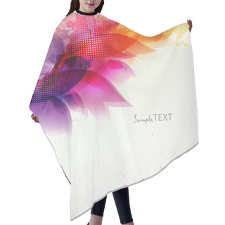 Personality  Abstract Artistic Background With Floral Element And Colorful Blots. Hair Cutting Cape