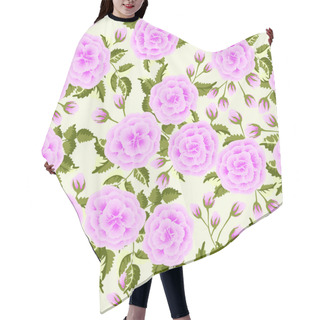 Personality  Seamless Floral Pattern With Wild Roses. Trendy Colors. Hair Cutting Cape
