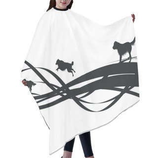 Personality  Dog Silhouettes Hair Cutting Cape