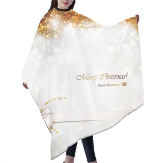 Personality  Christmas Background With Bow. Hair Cutting Cape