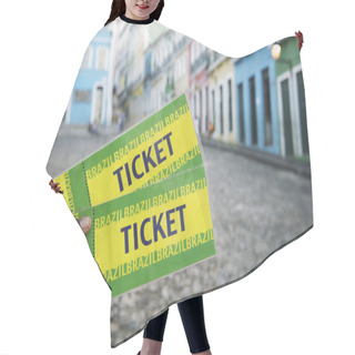 Personality  Brazilian Hand Holds Two Tickets To Event In Pelourinho Salvador Brazil Hair Cutting Cape