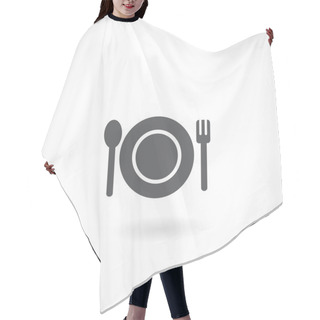 Personality  Plate With Spoon And Fork Icon Hair Cutting Cape
