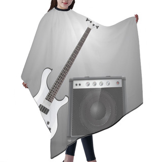 Personality  Bass Guitar And Combo. Vector Illustration. Hair Cutting Cape