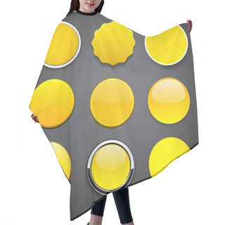 Personality  Round Yellow Icons. Hair Cutting Cape