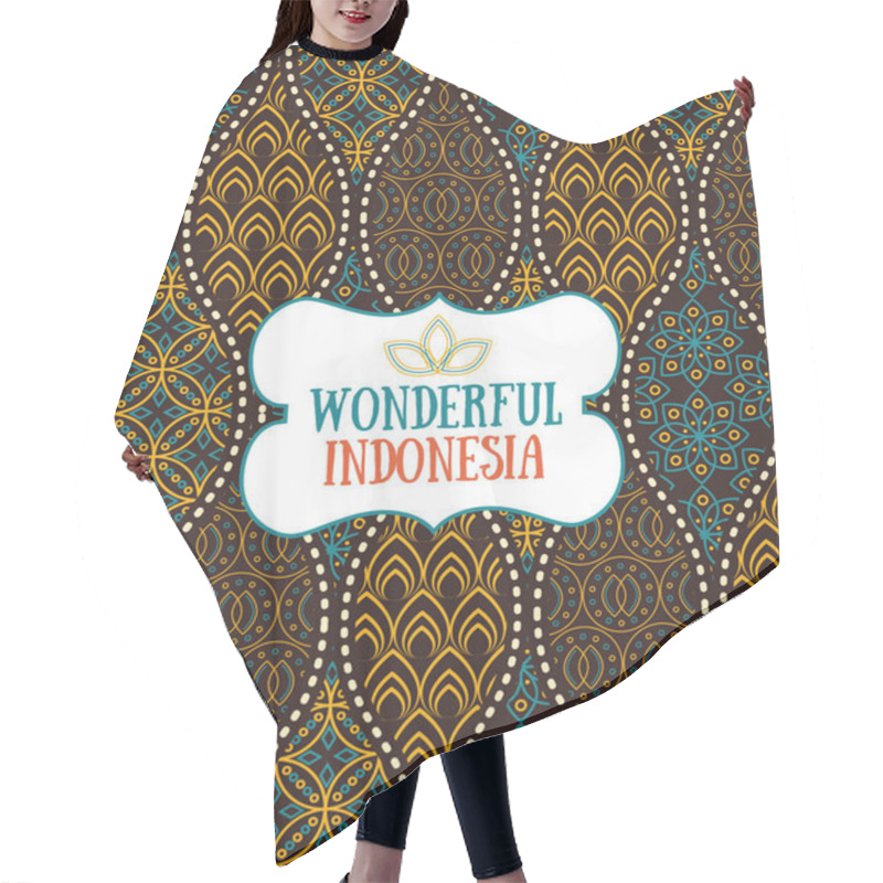 Personality  Seamless Pattern In Indonesian Vintage Batik Luxury Style With The Text Placeholder.  Hair Cutting Cape