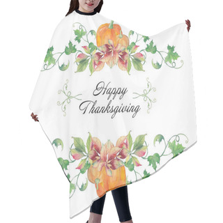 Personality  Happy Thanksgiving Day Watercolor Pattern Hair Cutting Cape
