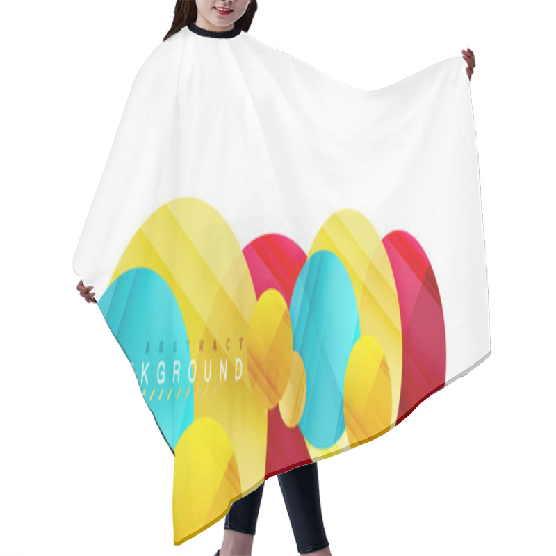 Personality  Glossy colorful circles abstract background, modern geometric design hair cutting cape