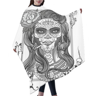 Personality  Sugar Skull Woman Hair Cutting Cape