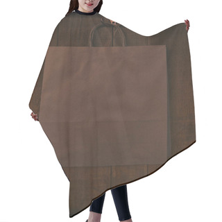 Personality  Blank Paper Bag Hanging On Wooden Wall Hair Cutting Cape