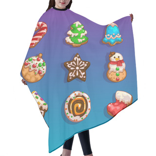 Personality  Icons For Games On The Theme Christmas Hair Cutting Cape