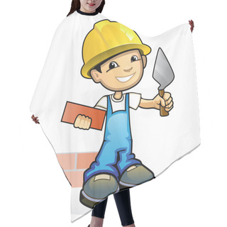 Personality  Young Mason With Trowel Hair Cutting Cape