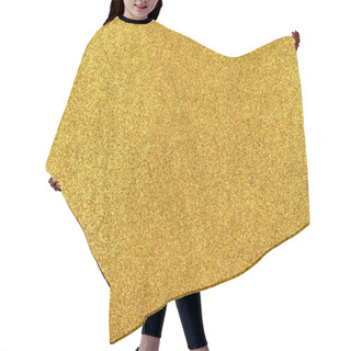 Personality  Abstract Background With Gold Sequins Texture. Hair Cutting Cape