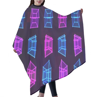Personality  4D Hypercube Tesseract Array Matrix With Trippy Visual Neon Colors - Abstract Background Texture Hair Cutting Cape