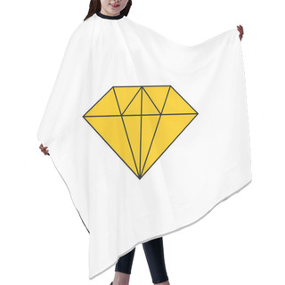 Personality  Simple Geometric Yellow Diamond Symbol Logo Vector Hair Cutting Cape