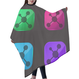 Personality  Atoms Four Color Glass Button Icon Hair Cutting Cape