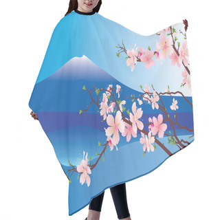 Personality  Vector Sakura Or Cherry Blossoming Tree Hair Cutting Cape