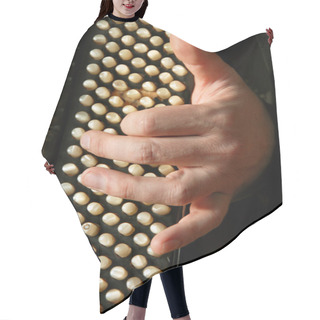 Personality  Musician Hand Playing Accordion Hair Cutting Cape